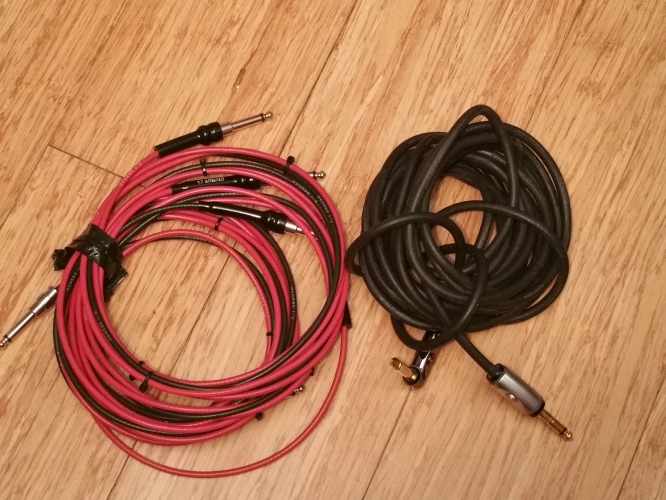 3 Custom Made 4 CM (Cable Method) George L Loom Cables 9,10 & 11 ft with Heavy Duty Plugs. Custom Cut for Guitar & Bass